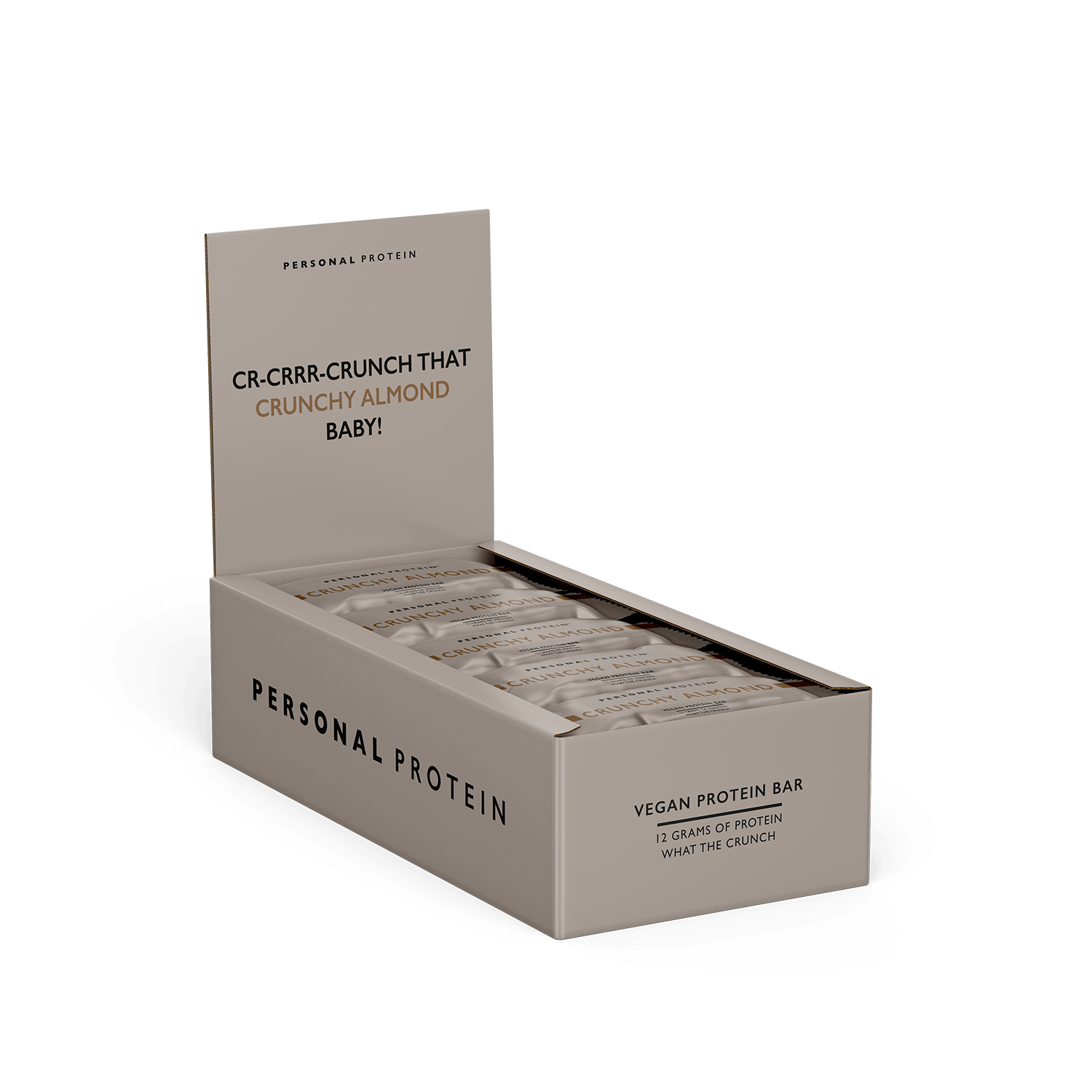 crunchy almond protein bar box vegan eiwitreep amadel